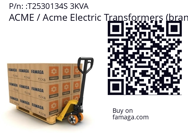   ACME / Acme Electric Transformers (brand of Hubbell) T2530134S 3KVA