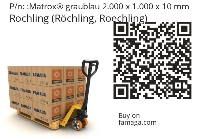   Rochling (Röchling, Roechling) Matrox® graublau 2.000 x 1.000 x 10 mm